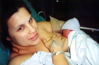 Her first time nursing!