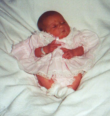 Calista at less than 2 days old.