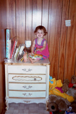 Calista on her dresser