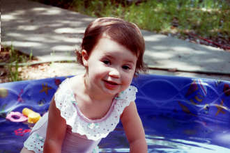 Calista in her little pool.
